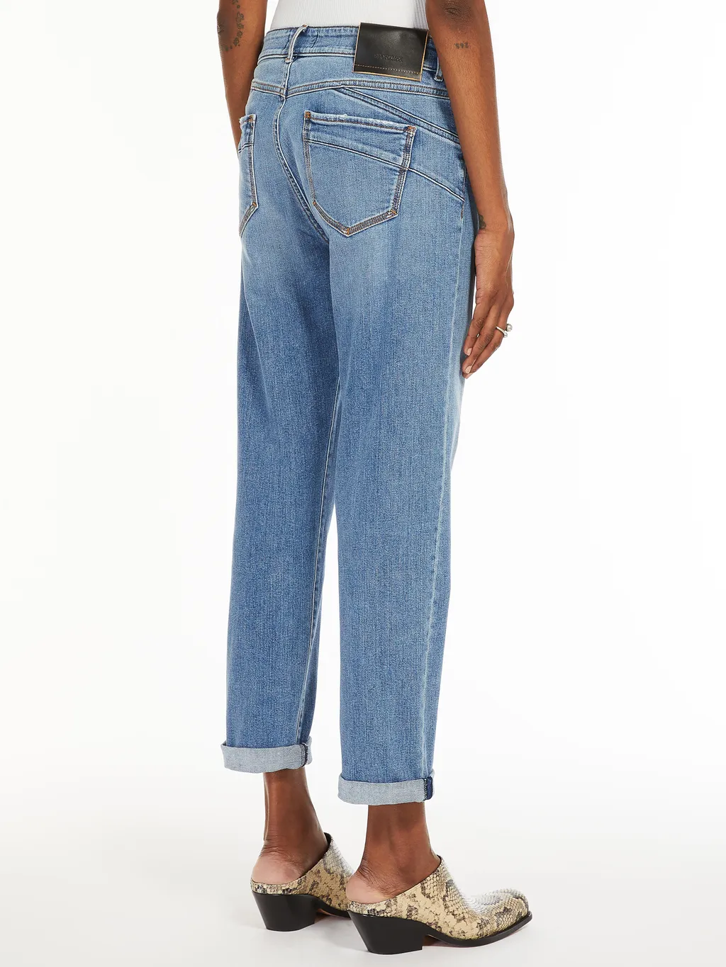 Logo Patch Straight Leg Jeans