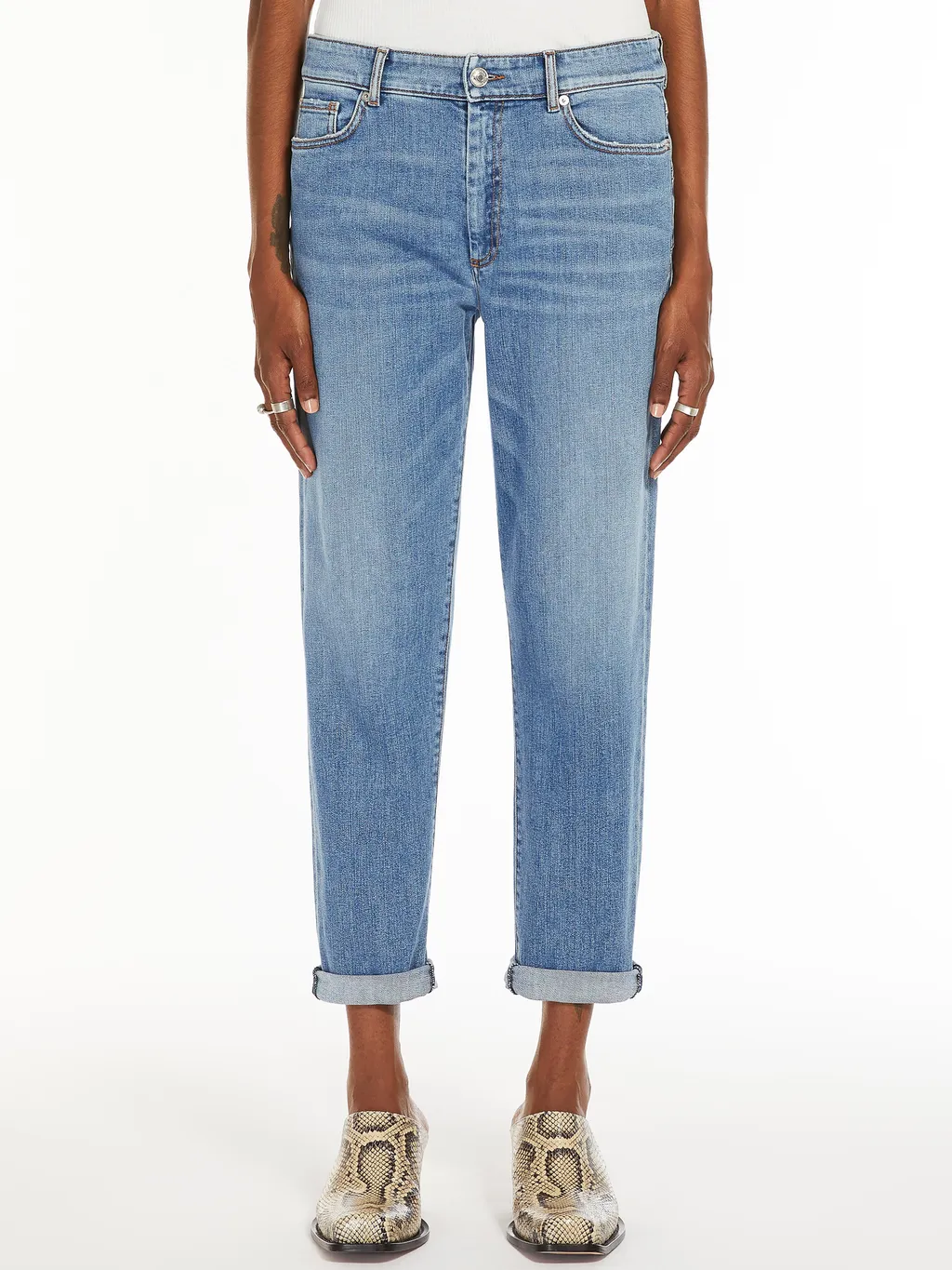 Logo Patch Straight Leg Jeans