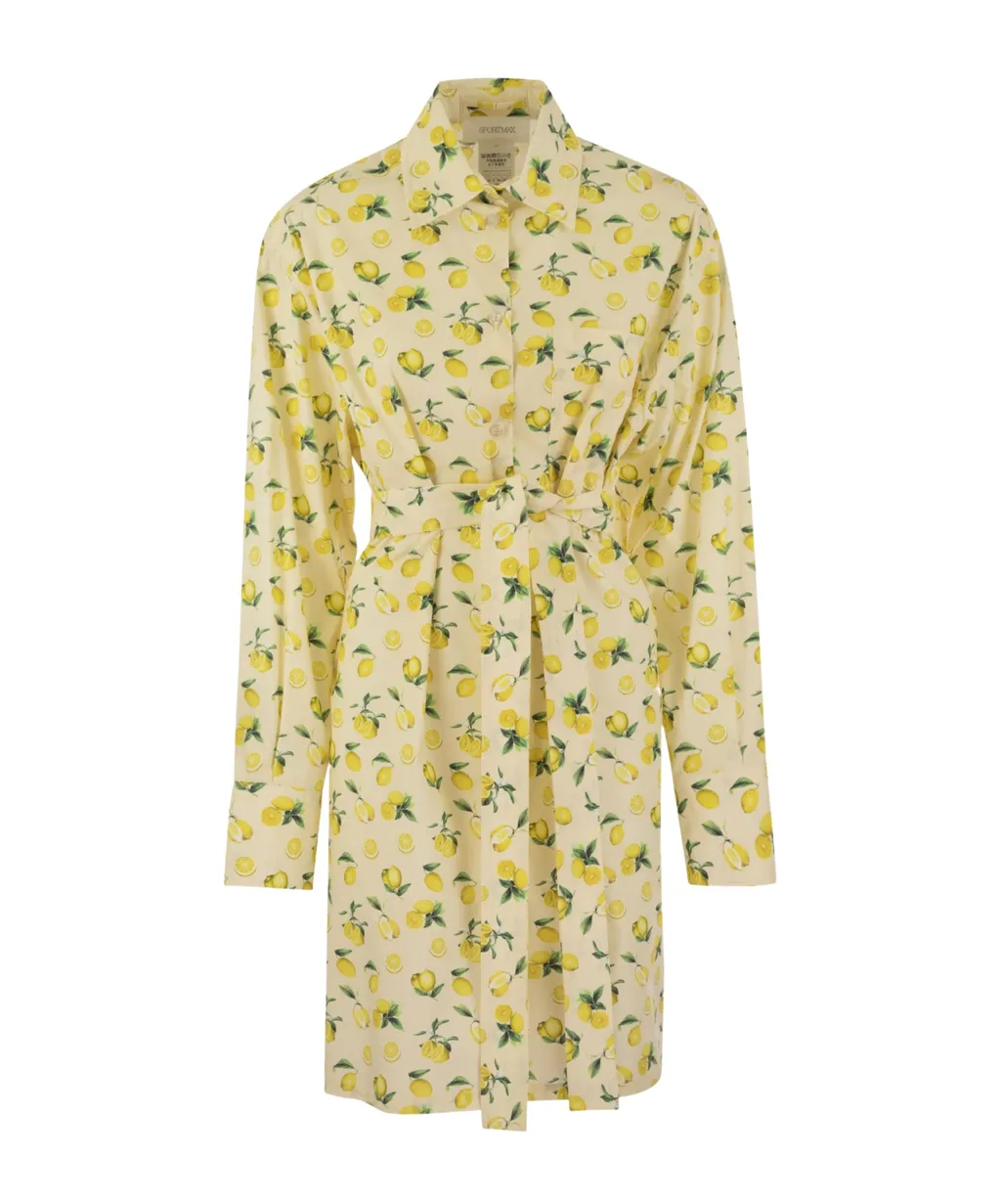 All-Over Patterned Long-Sleeved Dress