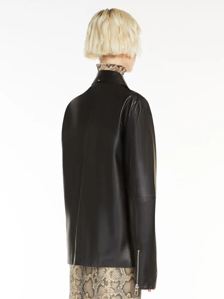 Front Zipper Leather Jacket