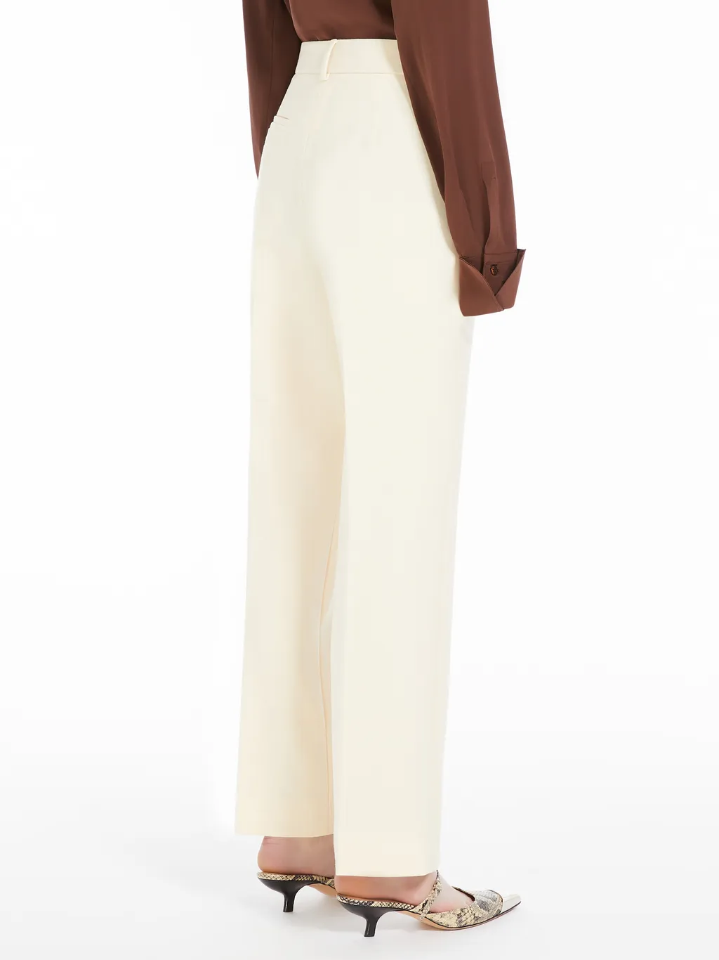 Low-Rise Wool Casual Pants