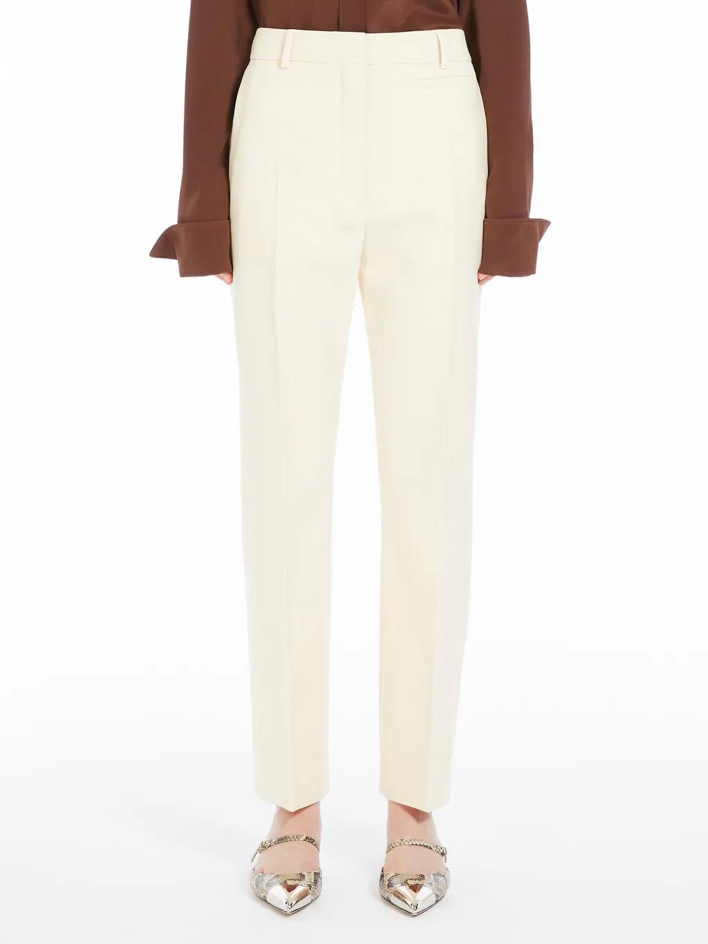 Low-Rise Wool Casual Pants