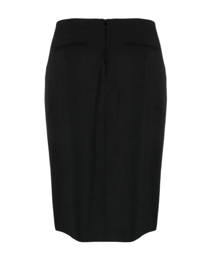Pleated Virgin Wool Skirt