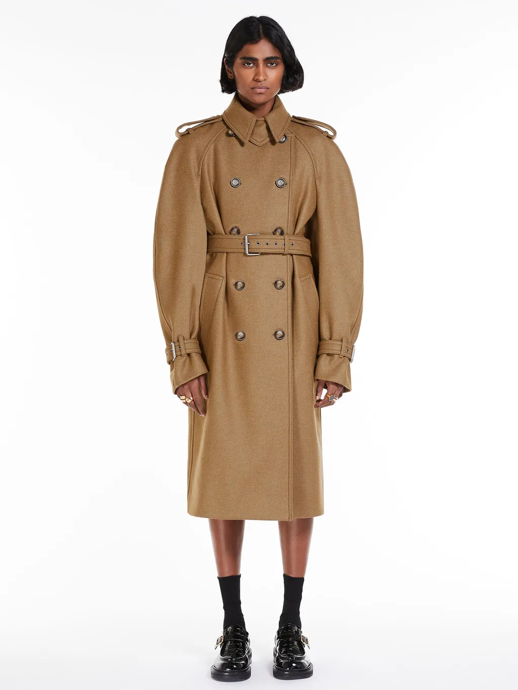 Double-Breasted Twill Trench Coat