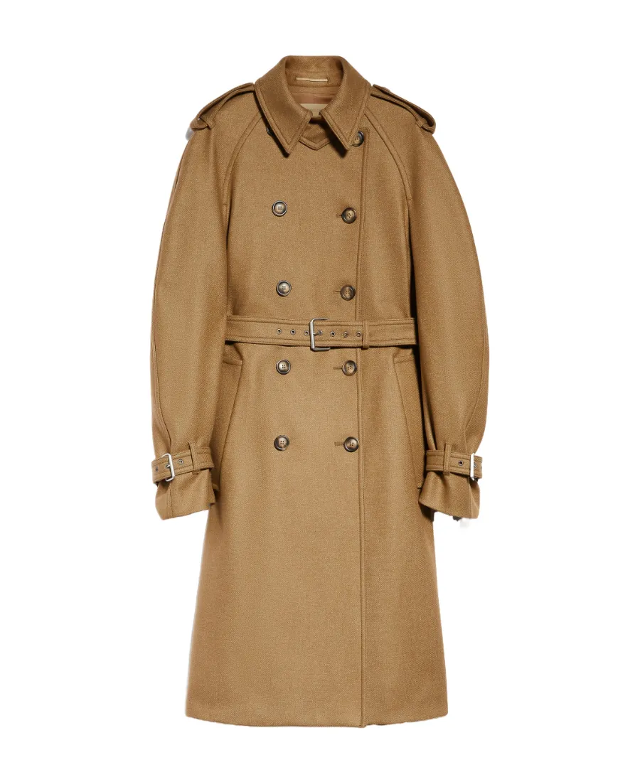 Double-Breasted Twill Trench Coat