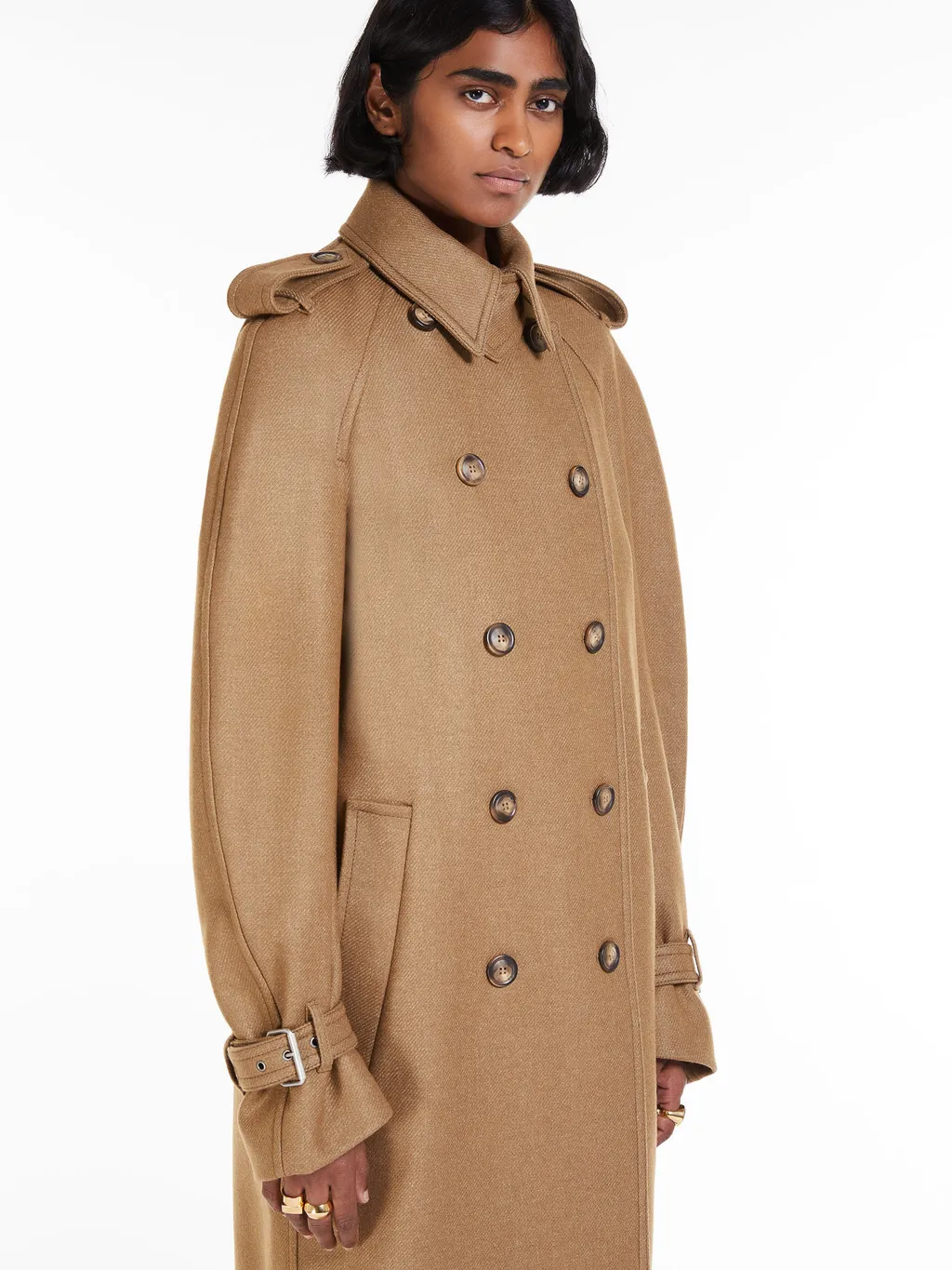 Double-Breasted Twill Trench Coat