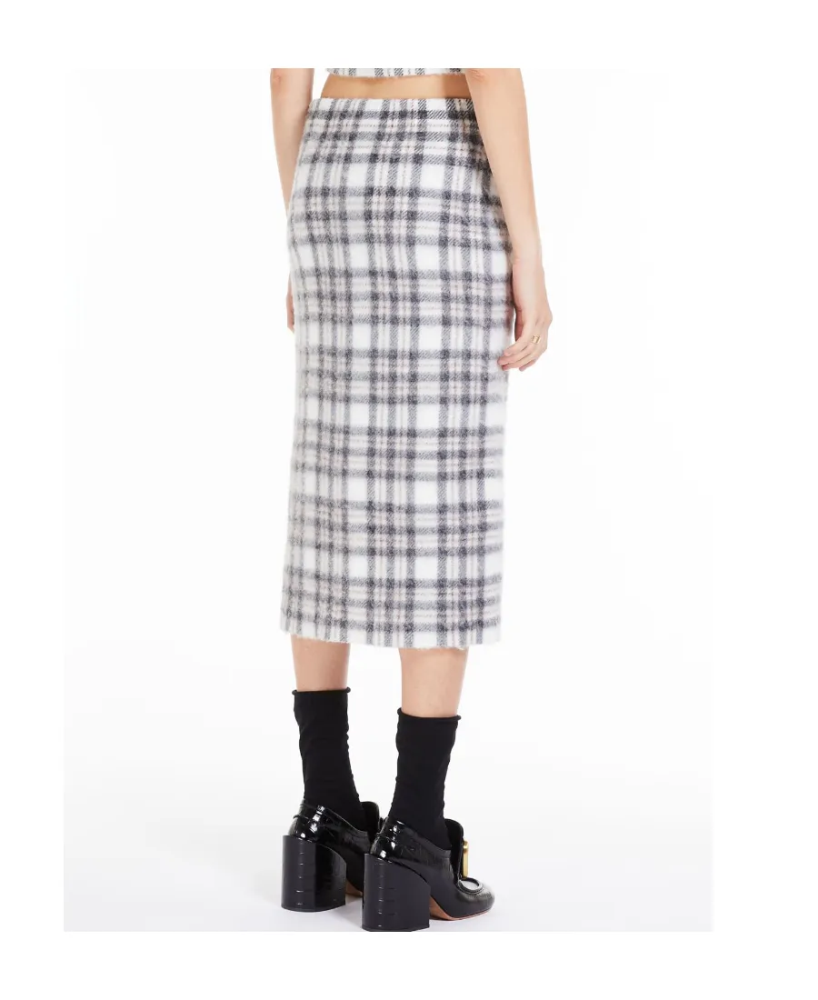 Check-Pattern Midi Skirt