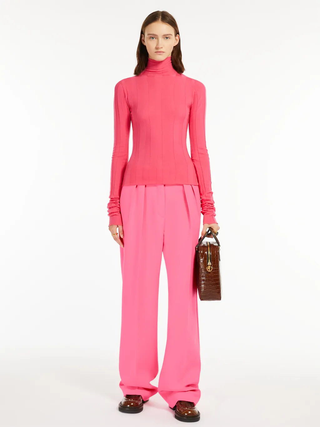 High-Neck Wide-Ribbed Top
