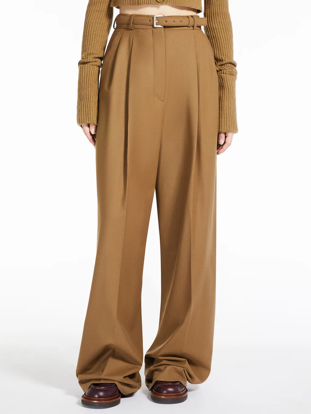 Wool Pleated Casual Pants