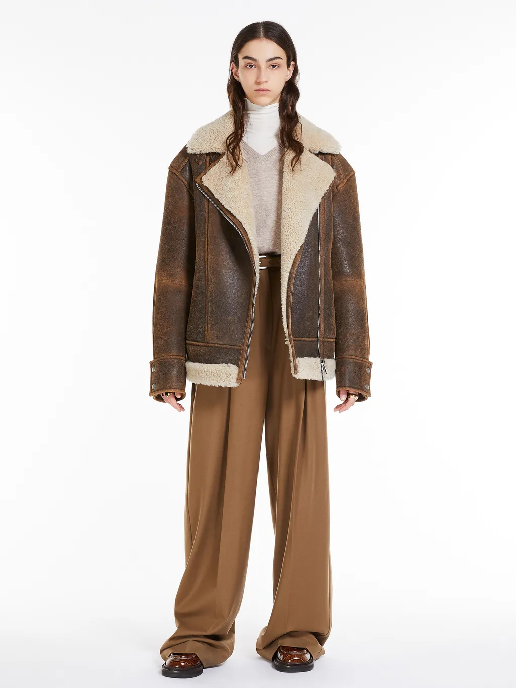Wool Pleated Casual Pants