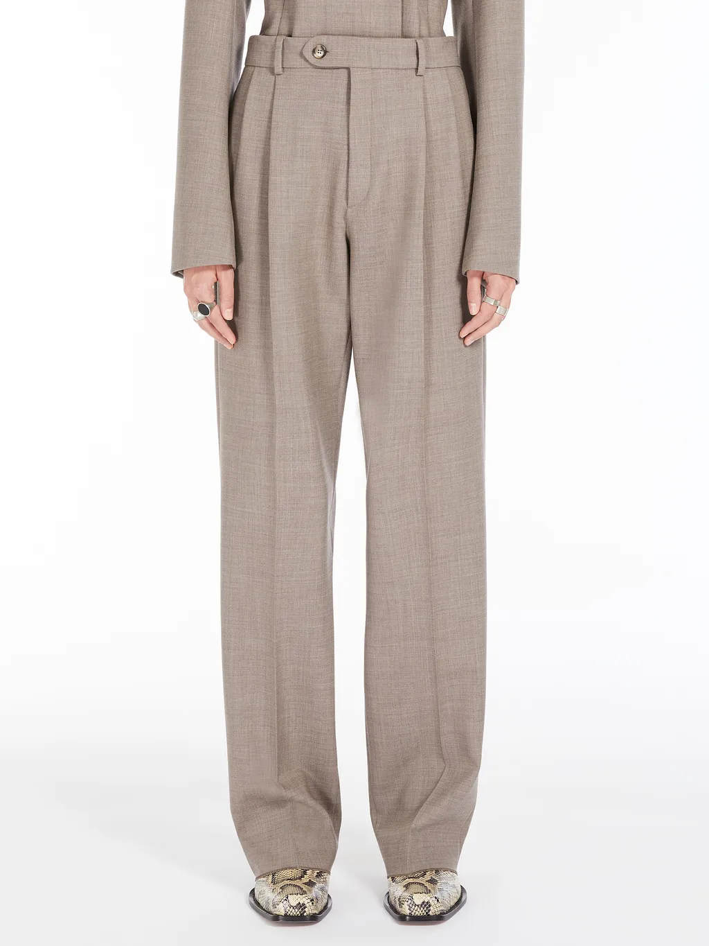 Pleated Straight-Leg Trousers