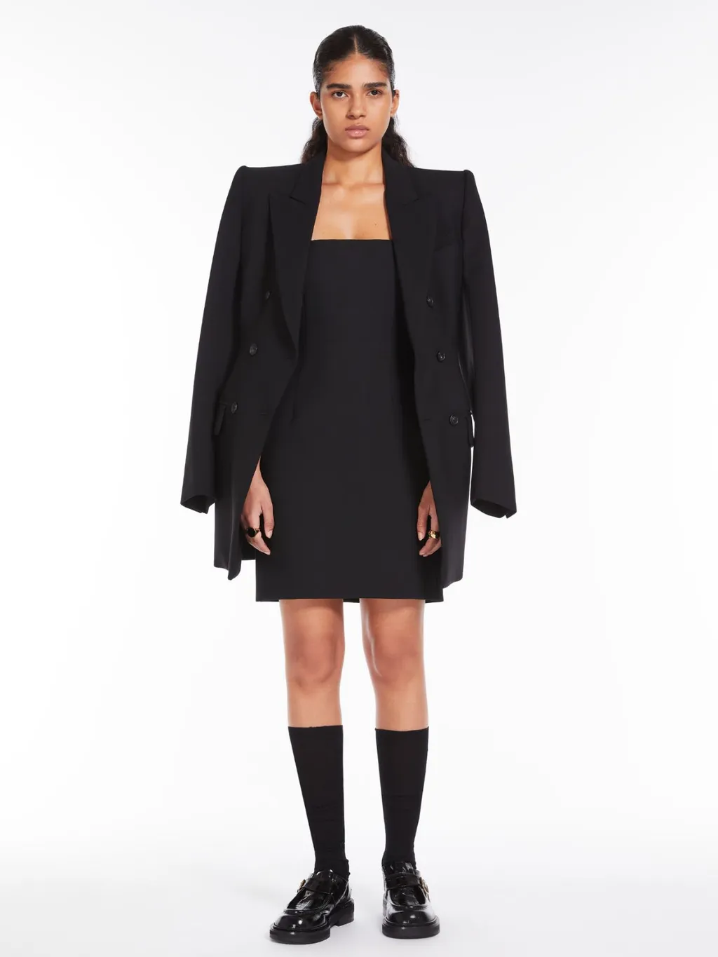 Double-Breasted Long Suit Coat