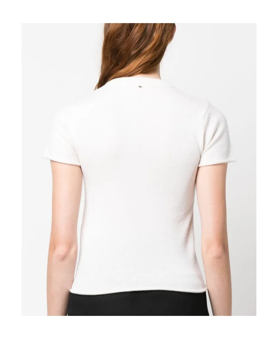 Round-Collar Short-Sleeve Sweater