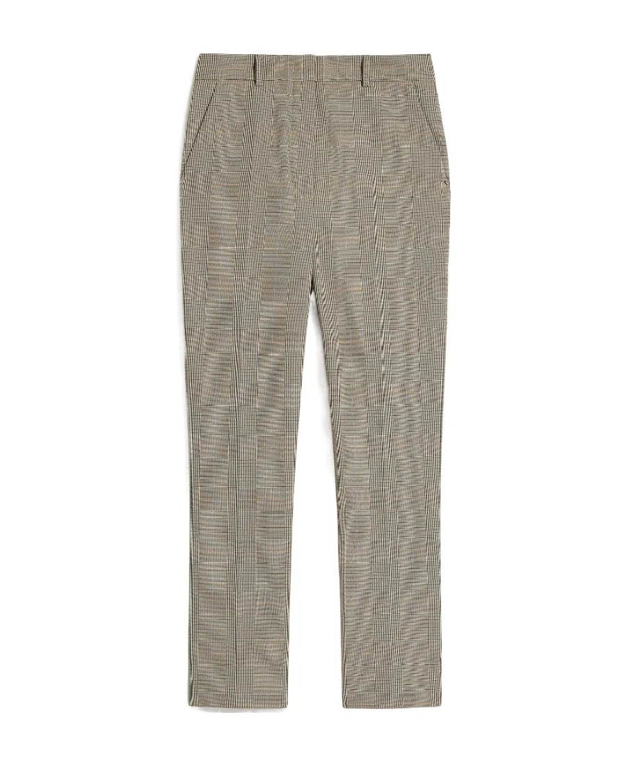 Check Straight Casual Pants
