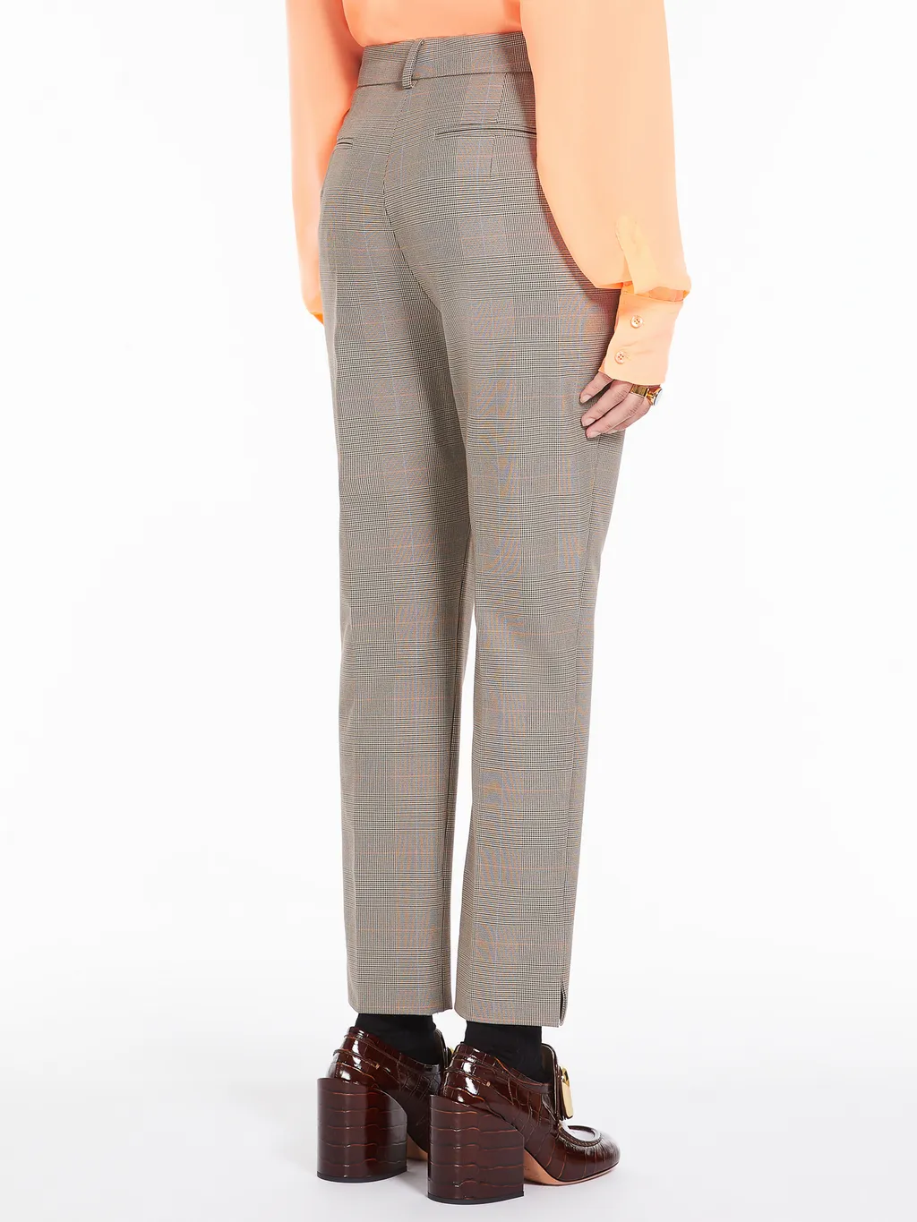 Check Straight Casual Pants