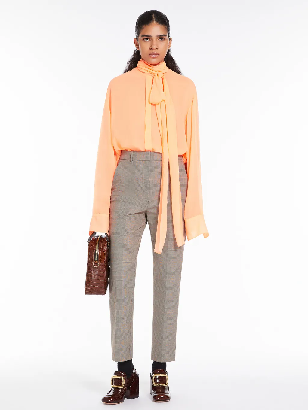 Check Straight Casual Pants