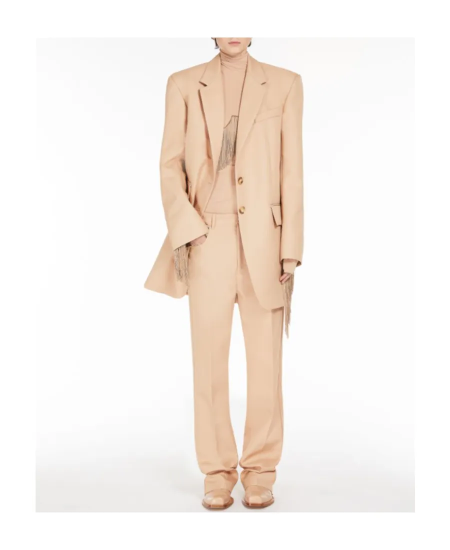 Notched-Lapels Single-Breasted Blazer