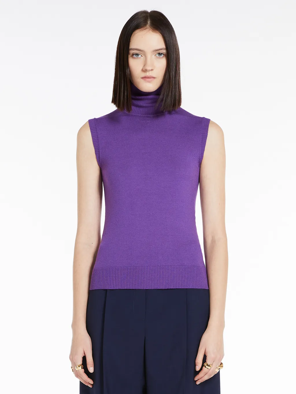 Roll-Neck Virgin Wool Vest