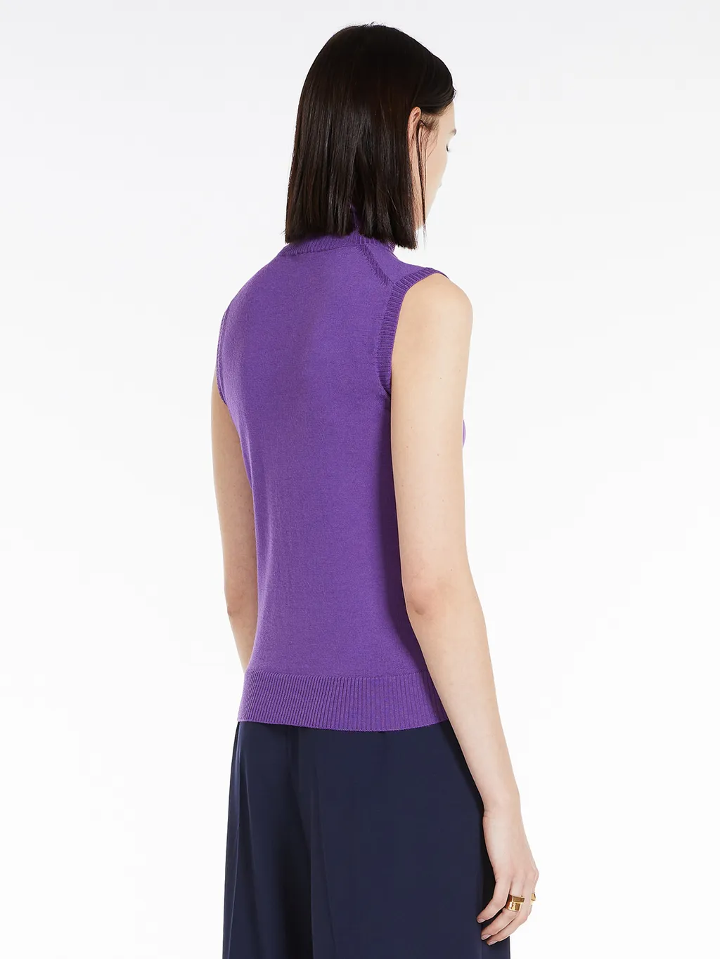 Roll-Neck Virgin Wool Vest