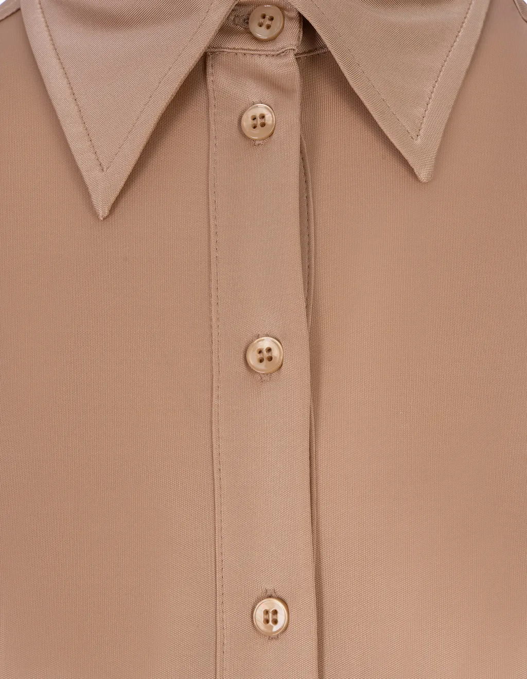 Satin-Finish Point-Collar Bodysuit