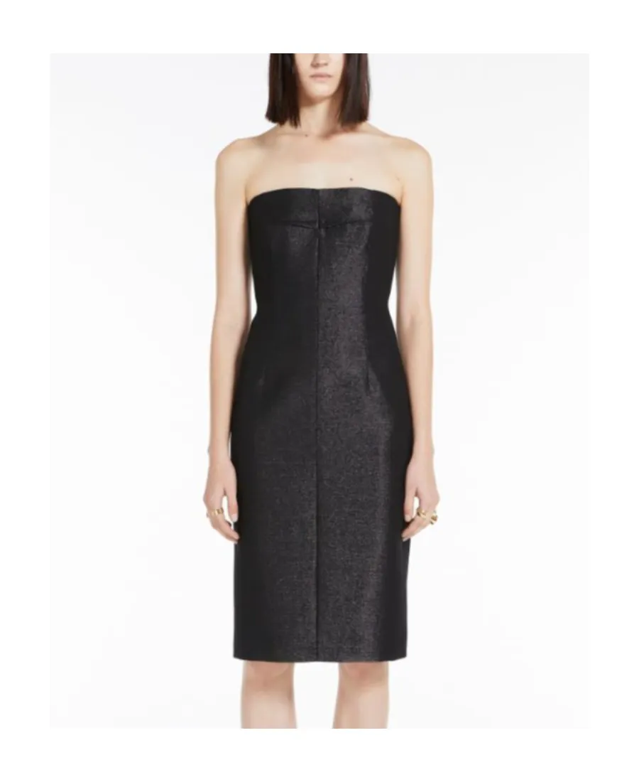 Bustier-Style Metallic-Effect Dress