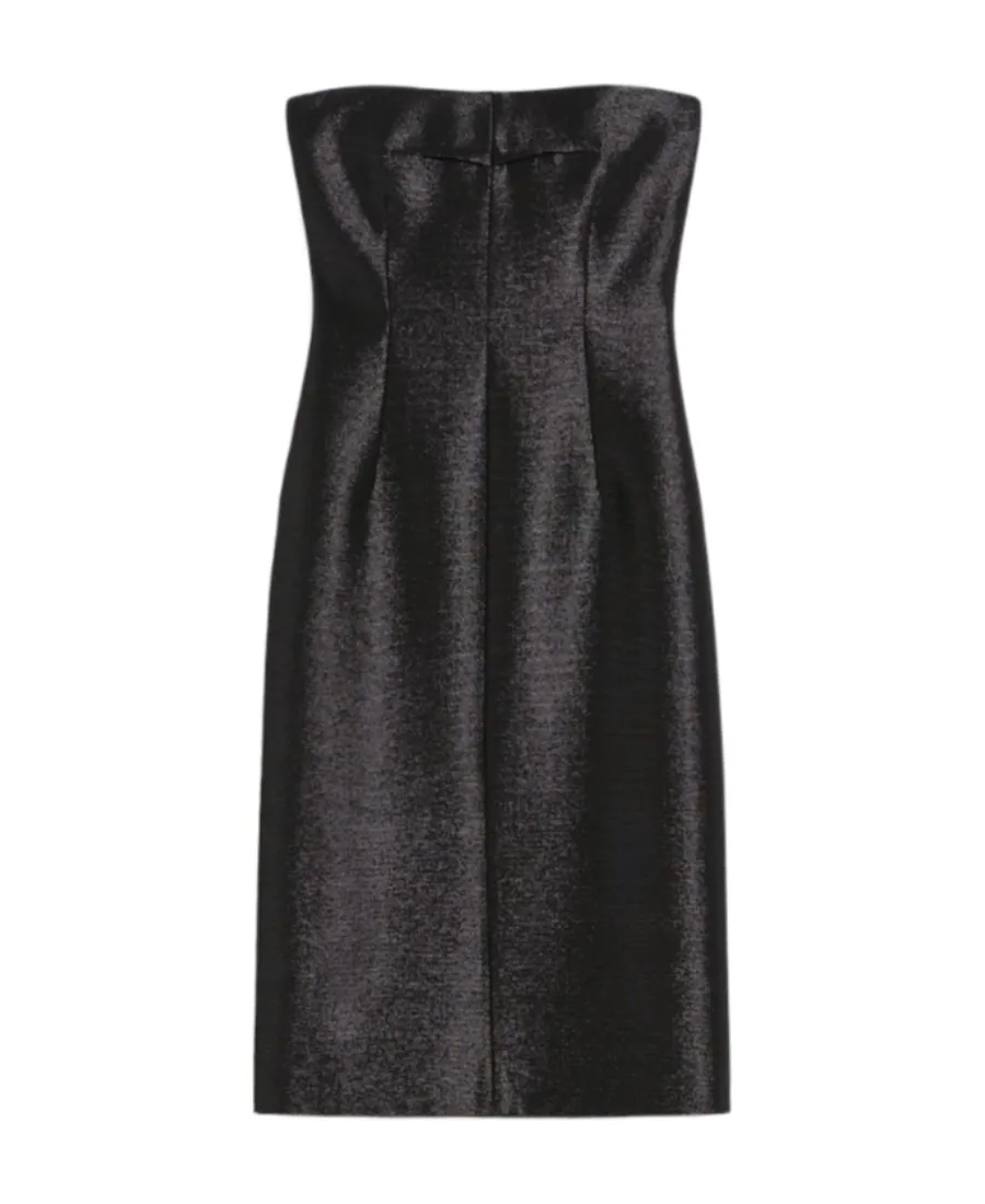 Bustier-Style Metallic-Effect Dress