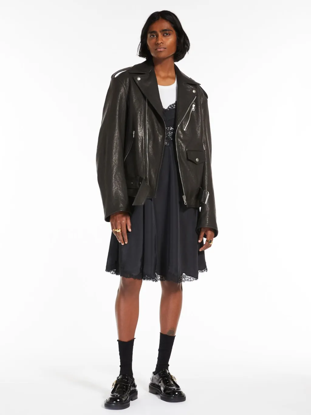 Logo Leather Jacket