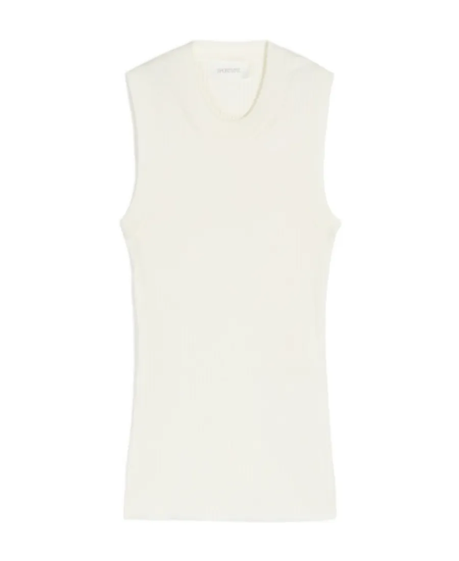 Ribbed-Knit Sleeveless Top