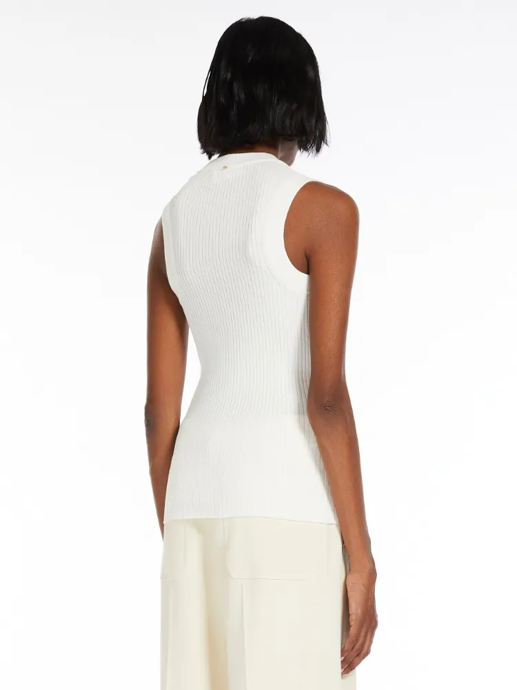 Ribbed-Knit Sleeveless Top