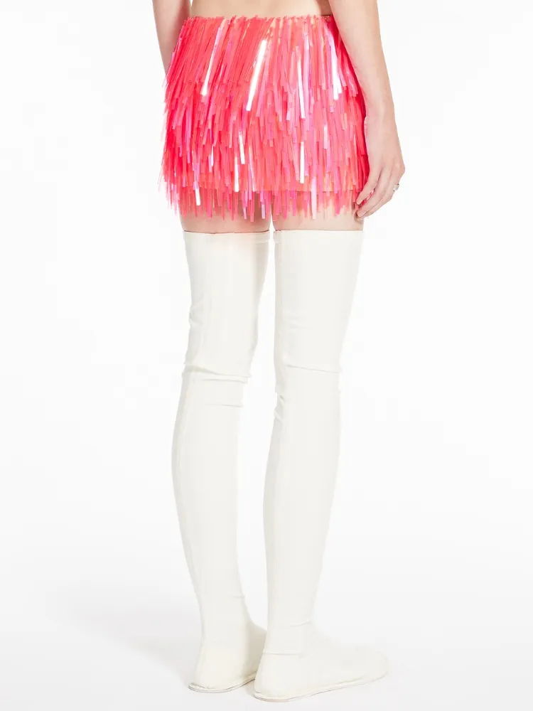 Fringe-Design Tiered Mini Skirt