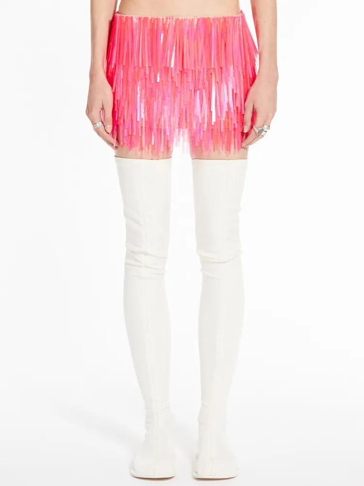 Fringe-Design Tiered Mini Skirt