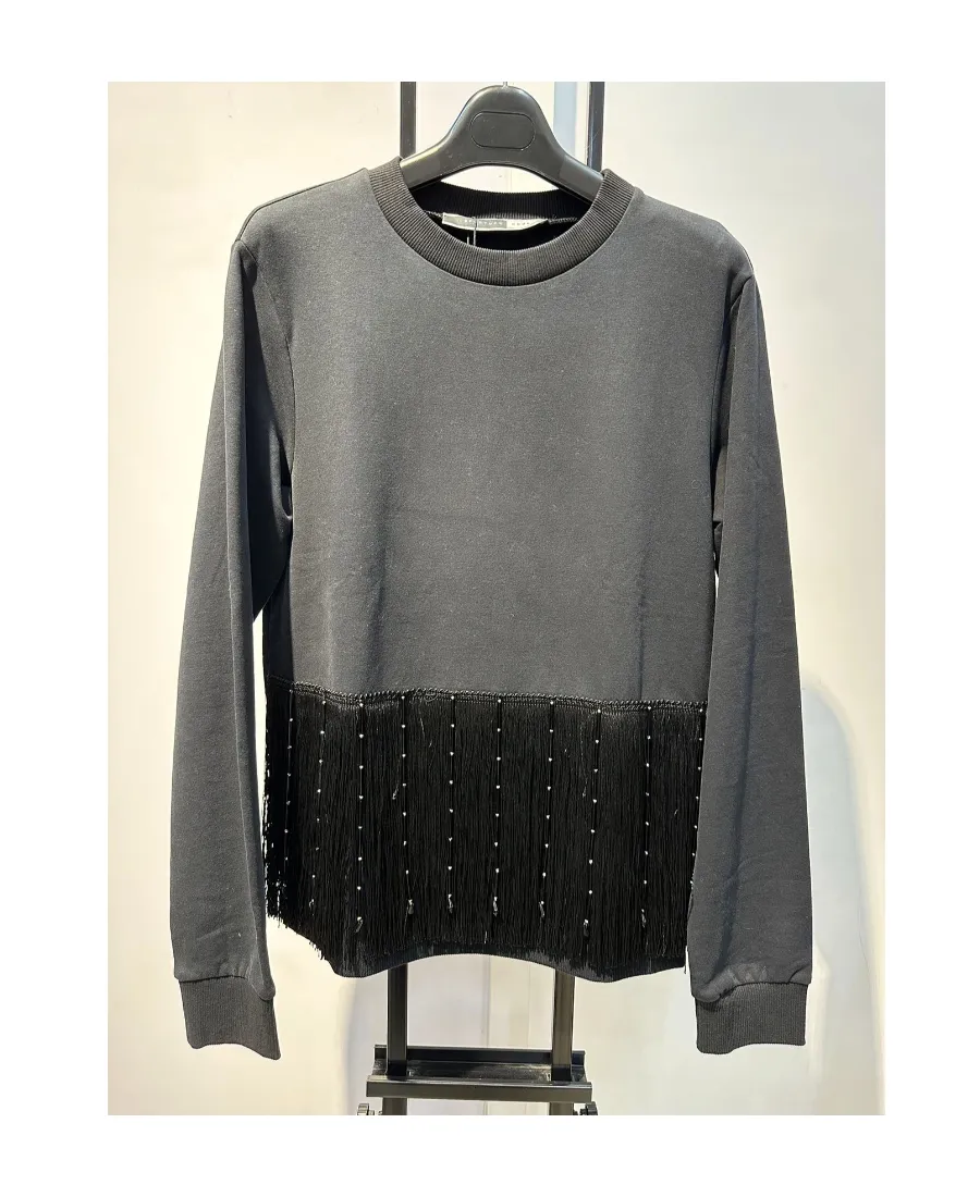 Round-Neck Spliced Sweater