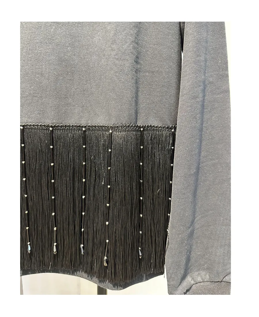 Round-Neck Spliced Sweater
