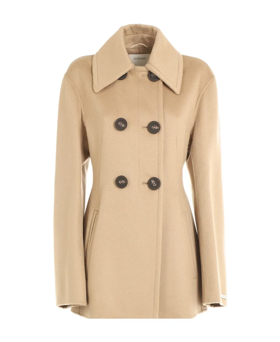 Double-Breasted Long-Sleeved Overcoat