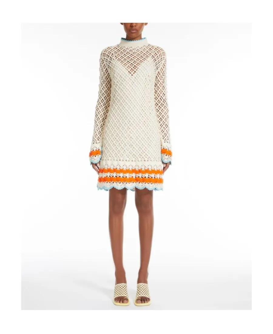 Crochet-Knit Mini Dress