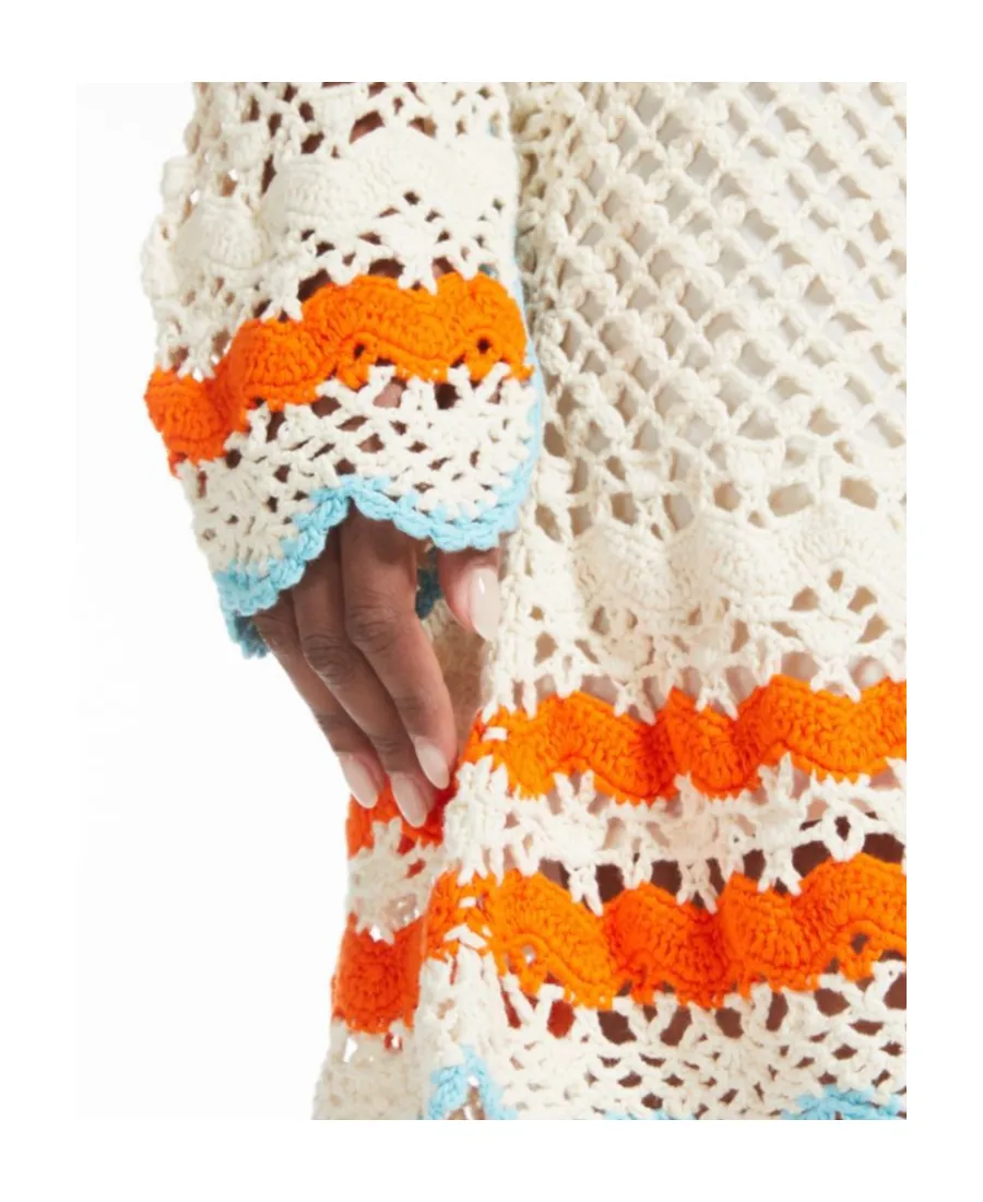 Crochet-Knit Mini Dress