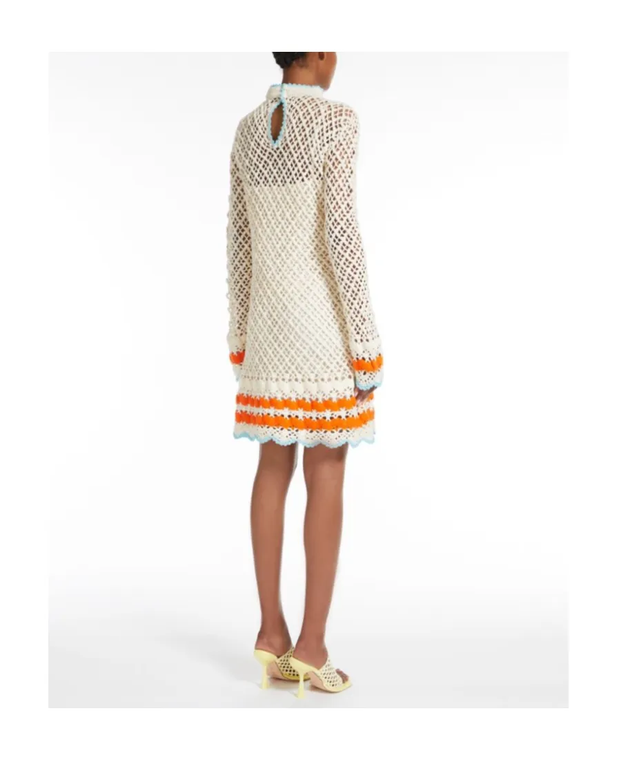 Crochet-Knit Mini Dress