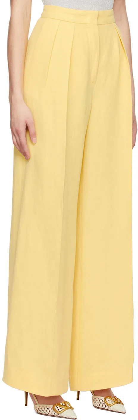 Pleat Detailed Straight Leg Trousers