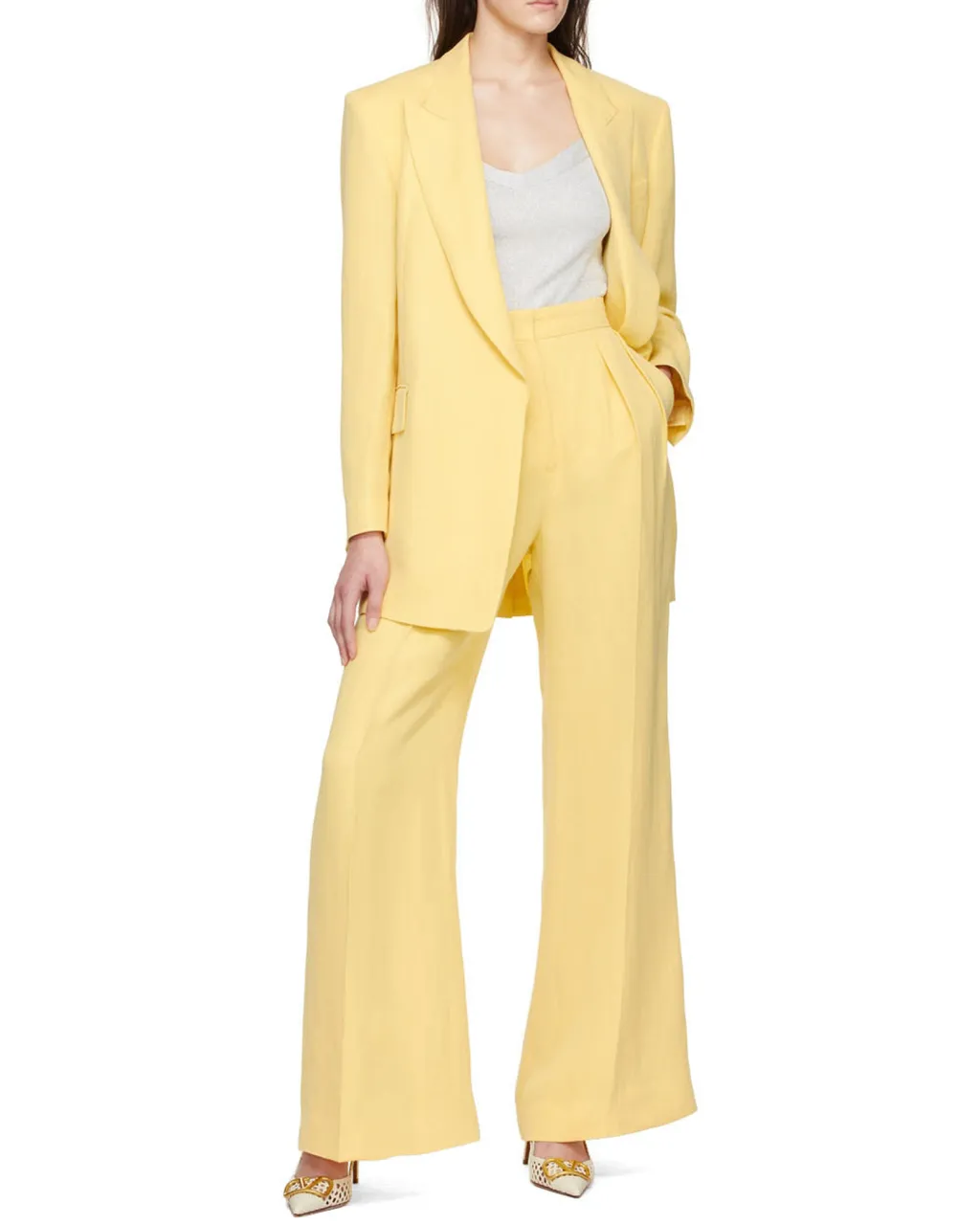 Pleat Detailed Straight Leg Trousers