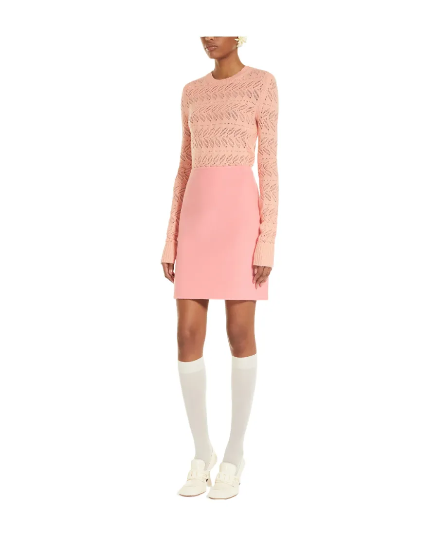 Perforated Crewneck Knitted Jumper