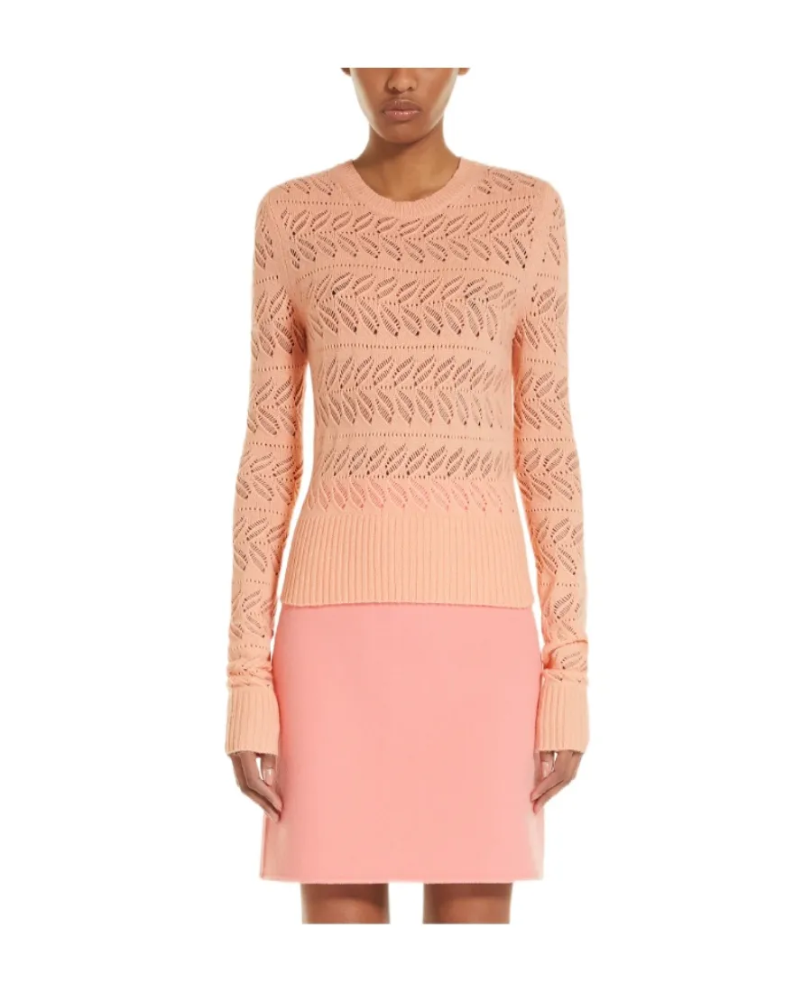 Perforated Crewneck Knitted Jumper