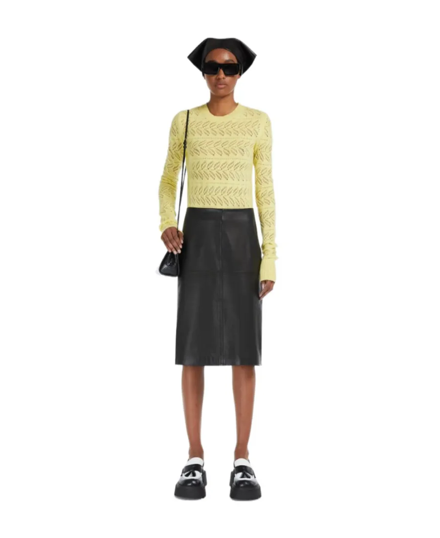 Open-Knit Ribbed-Trim Jumper