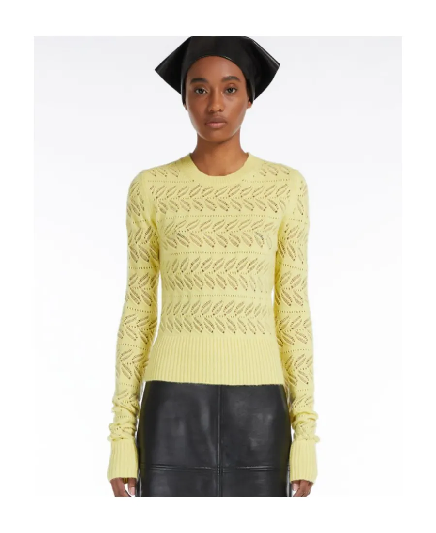 Open-Knit Ribbed-Trim Jumper