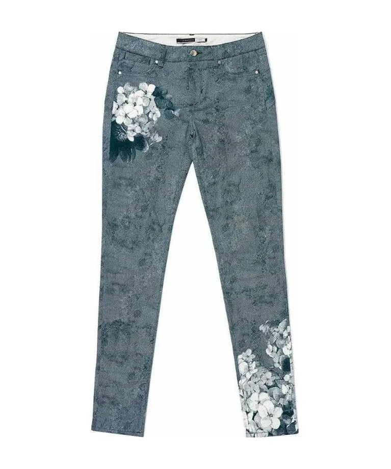 Flower Printed Jeans