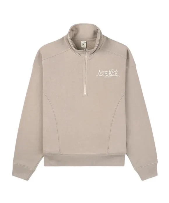 Lapel Zip-Up Sweatshirt