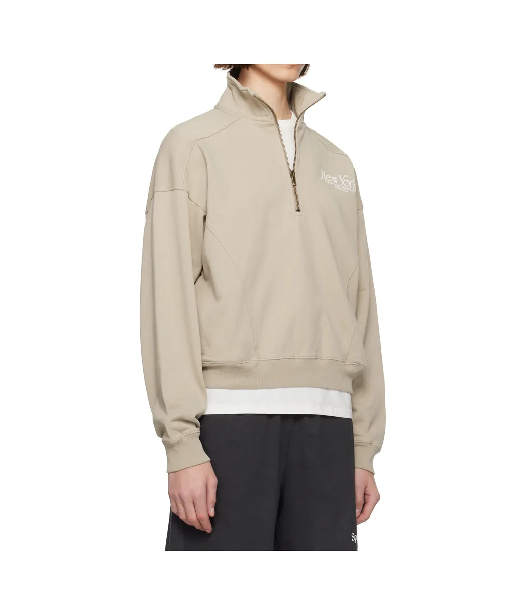 Lapel Zip-Up Sweatshirt