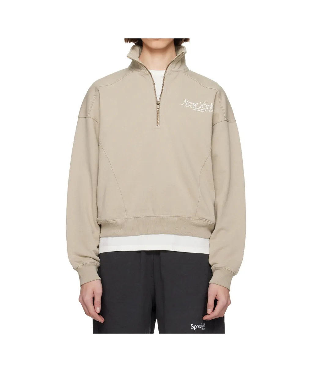 Lapel Zip-Up Sweatshirt