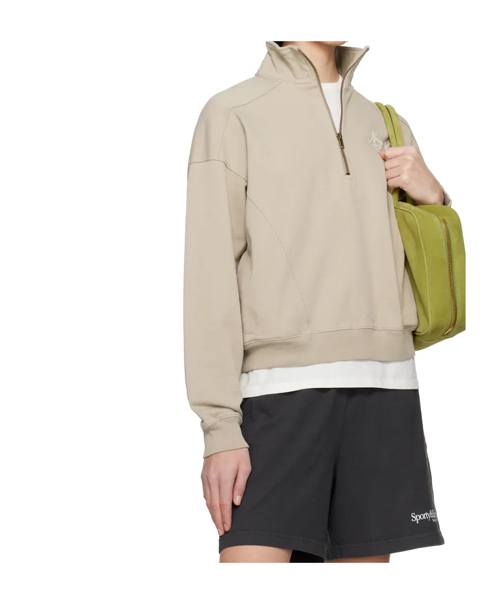 Lapel Zip-Up Sweatshirt