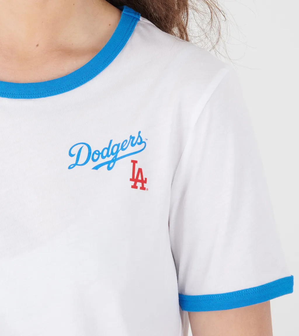 Dodgers Serif Ringer Tee