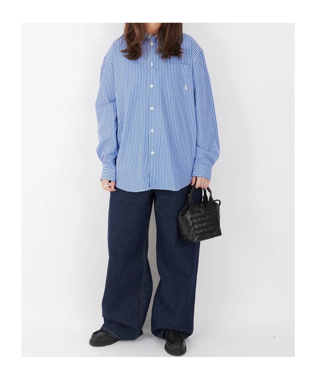 Oversized Shirt Blue Stripes